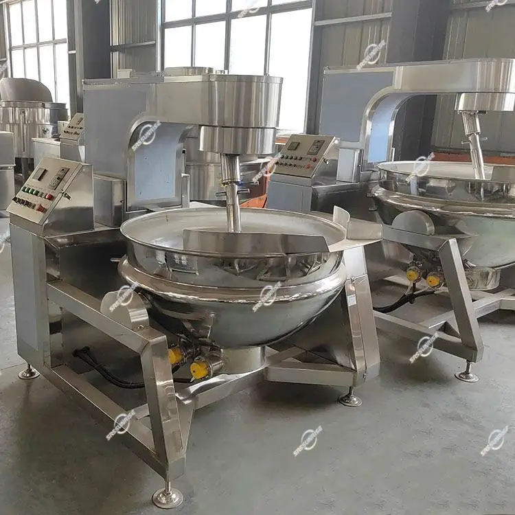 Industrial Cooking Pot Mixer Fryer Honey Peanut Sugar Coated Cashew Almond Walnut Nuts Jacket Kettle With Planetary Agitator
