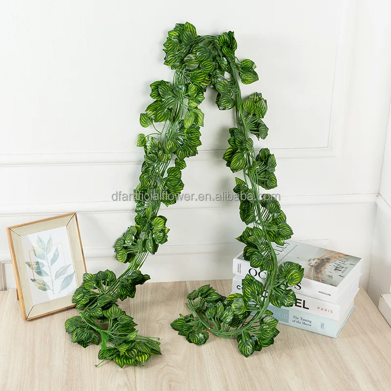 D30 Artificial Vine Grape Leaf Climbing tiger Rattan Ivy Leaf Green Dill Plant  Green Leaf Ceiling Decorative Green Plant
