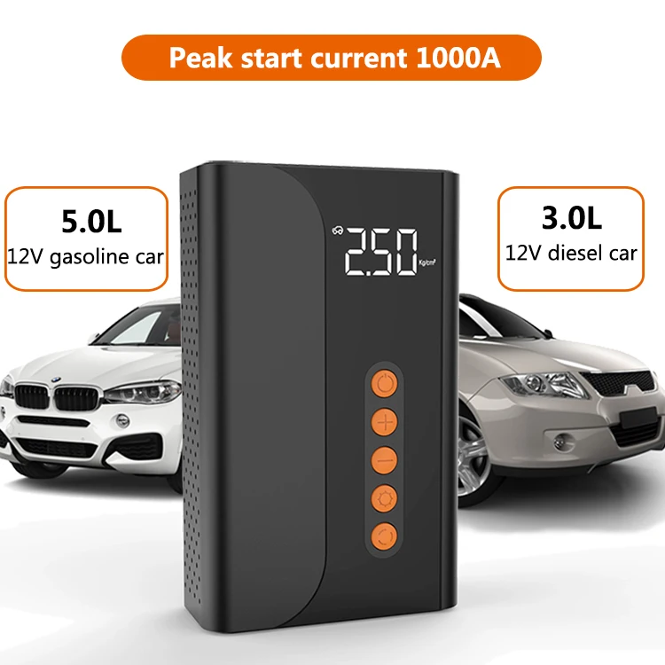 Portable Jump Starter 2in1 Jump Starter with Tire Inflator Jump air c Car Starter Compressor Battery box Air Compressor