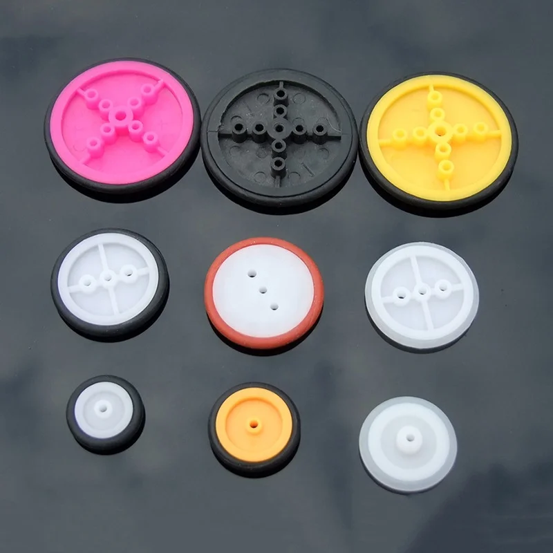 Technology Handmade Multi-model Small Rubber Wheel DIY Model Belt Pulley Car Tires Toy Wheel