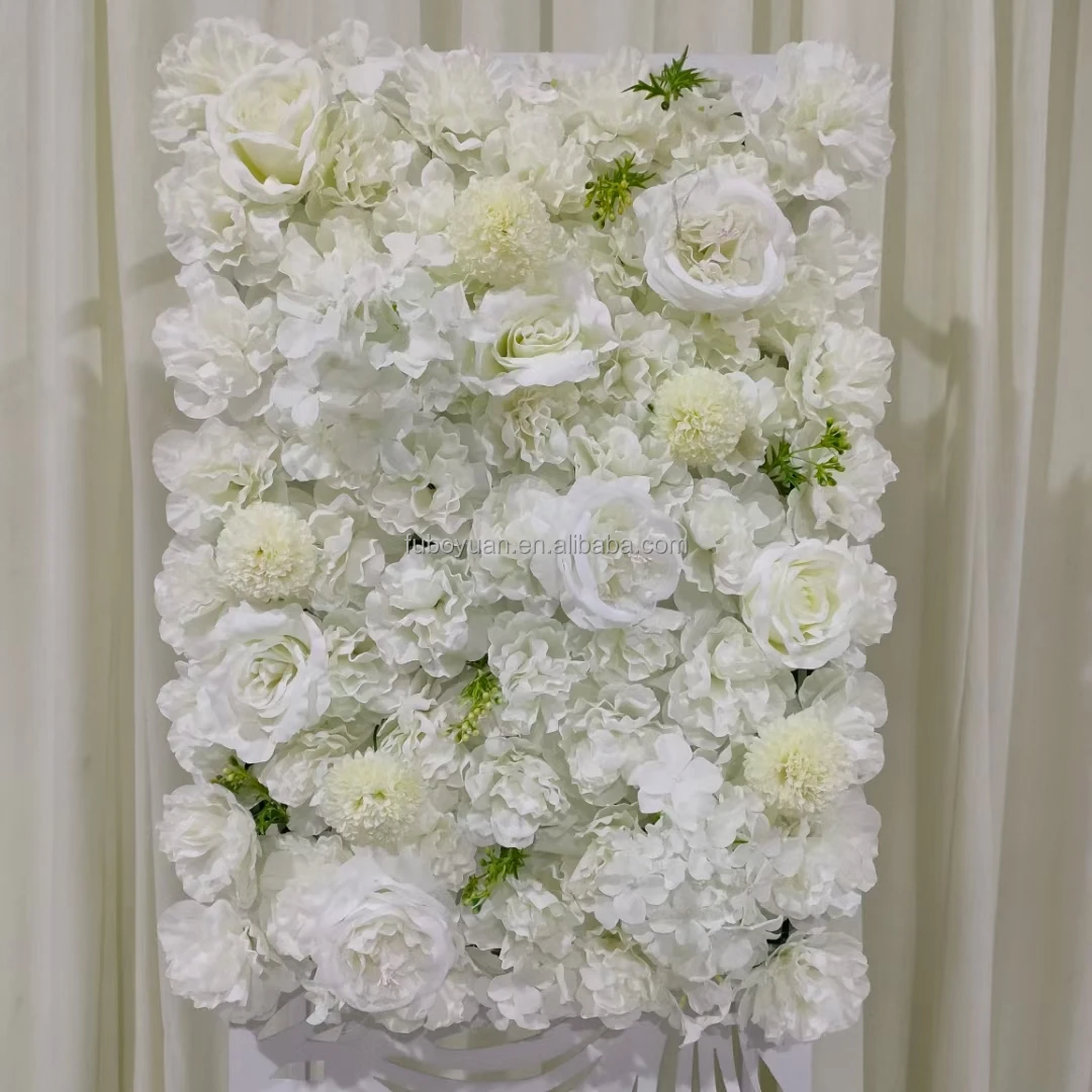 V619 Custom 3d Roll Up Fabric Cloth Base Pink Silk Rose Flowerwall