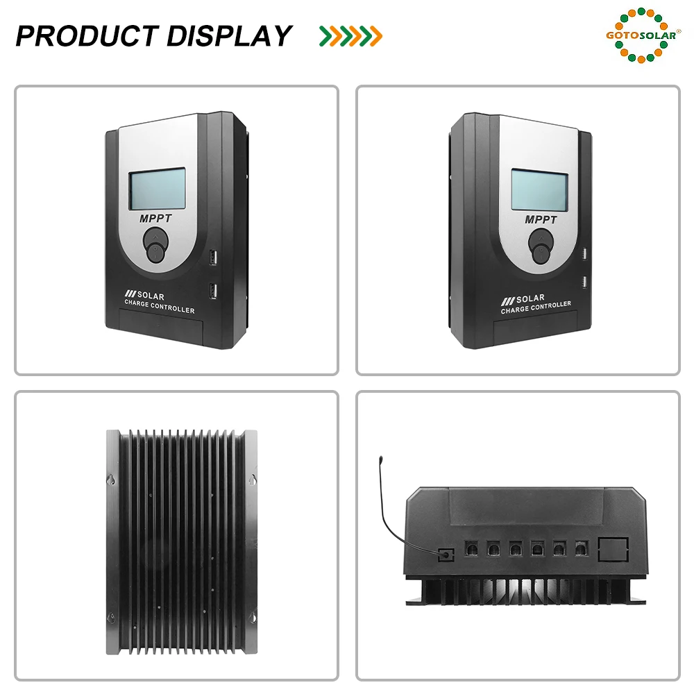 GT SOLAR 12V Solar Power Controller MPPT Solar Charge Controller 12/24V 10A 20A 30A 40A 50A 60A Solar Controller 20 Amps