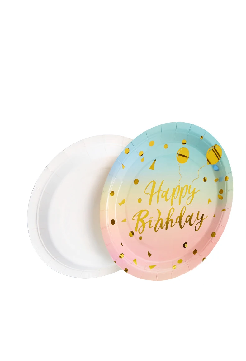 Custom Disposable Paper Plates Set Party Plates Cups Napkins Sets Party Tableware Set Party