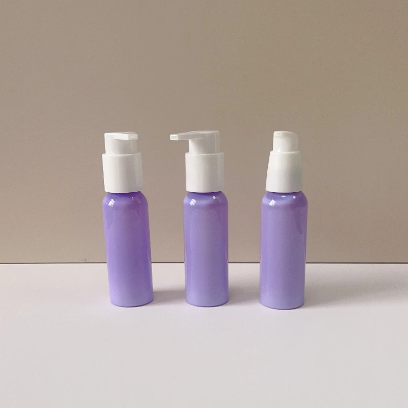 Custom 50ml Plastic PET Fancy Travel Size Portable Colorful Skincare Cosmetic Lotion Bottle With Pump