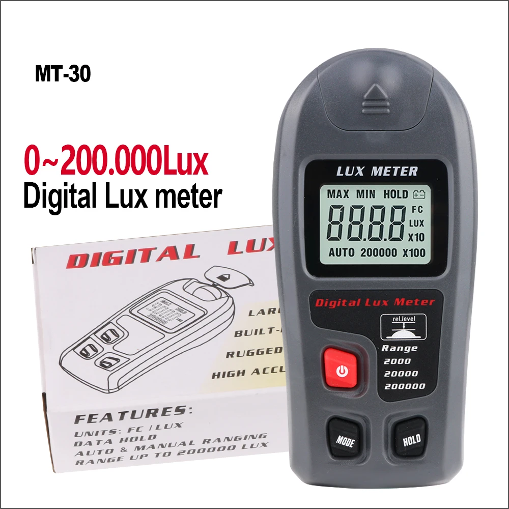 Luxmetre Numérique MT-30 Digital Testeur de Lumière Luxmètre Ecran