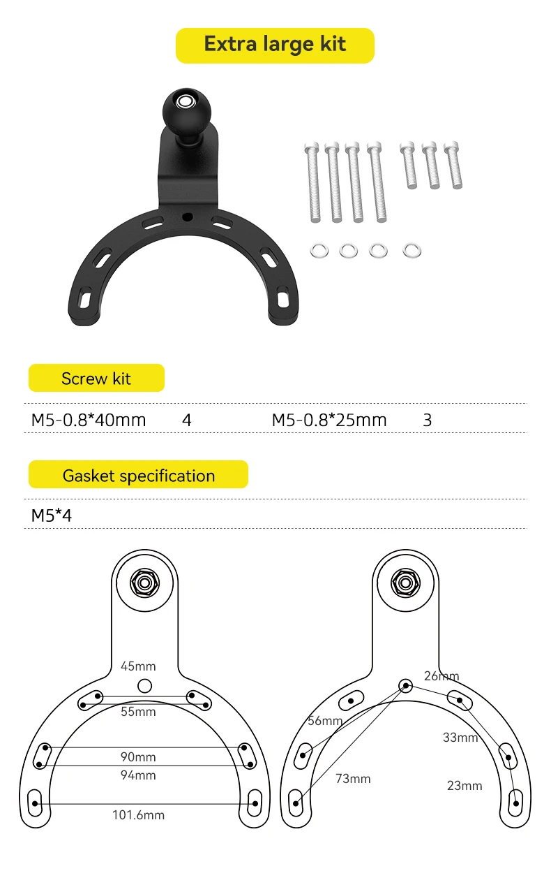 SMNU Motorcycle Phone Holder Horseshoe Ball Head Base For Motorcycle Gas Tank Oil Box Phone Mount Ball Adapter Mount Ball details