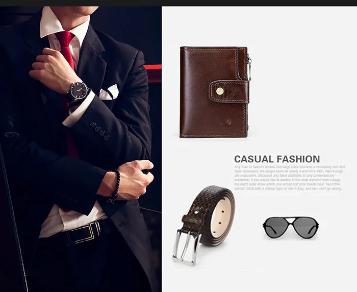 Smart Anti-Lost Wallet with Alarm Position Record (via Phone GPS) Bifold Cowhide Leather Smart Wallet for Men