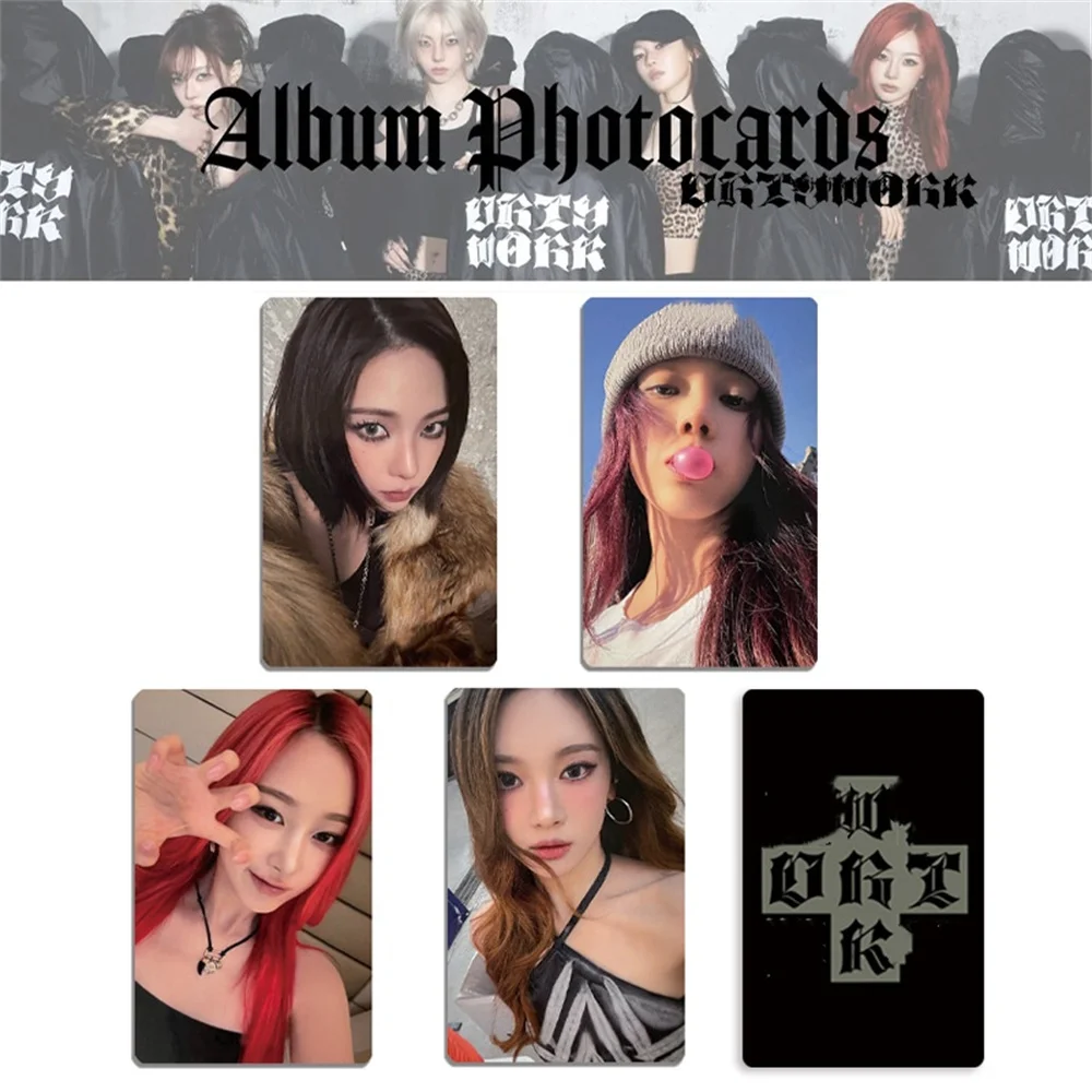 4Pcs/Set KPOP Karina Giselle AM K4 EL Ver Selfie Cards Winter