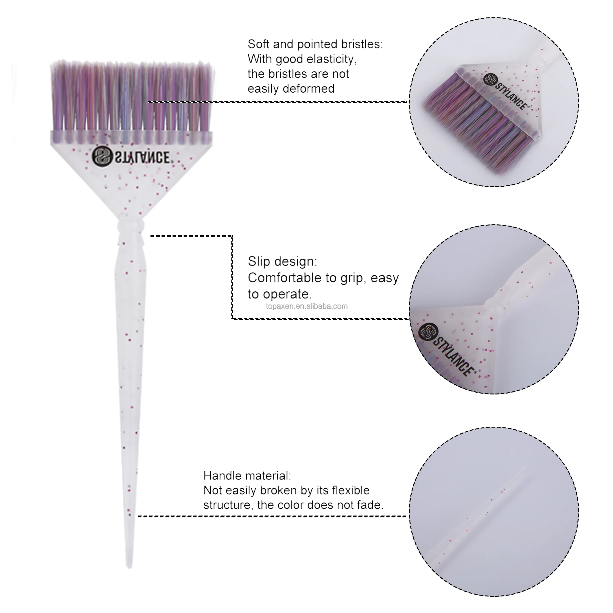 Balayage Tint Brush,2 Pieces Painter Hair Dyeing Brush Tool Set For