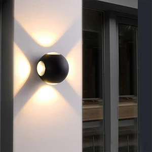 Modern up Down Round Light Aluminum Decorate Wall Indoor Bathroom Wall Light Led Waterproof IP65 Outdoor Wall Lamps Fixture