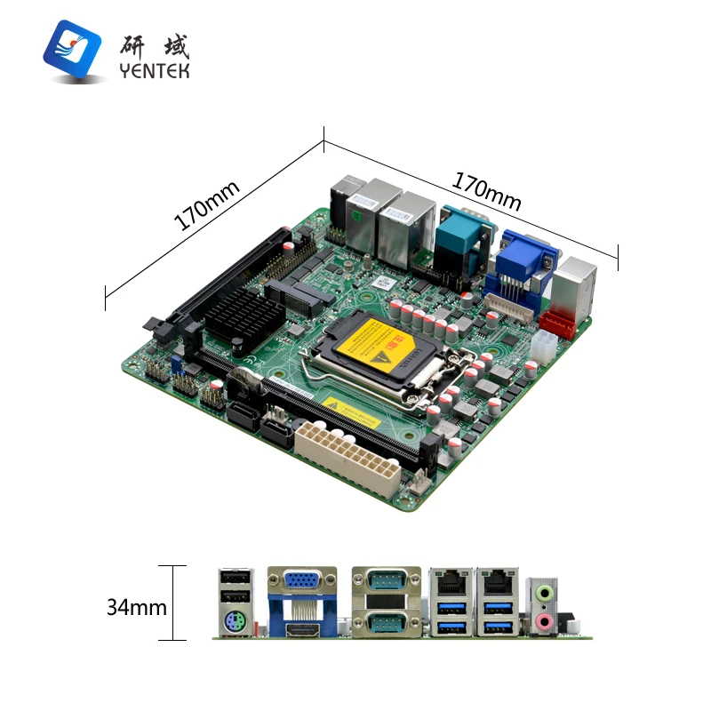X86 Motherboards Intel I3 I5 I7 LGA1155 Z77 2 DDR3 VGA HD PCIE X16 6 RS232 COM Industrial Mini Itx Motherboard