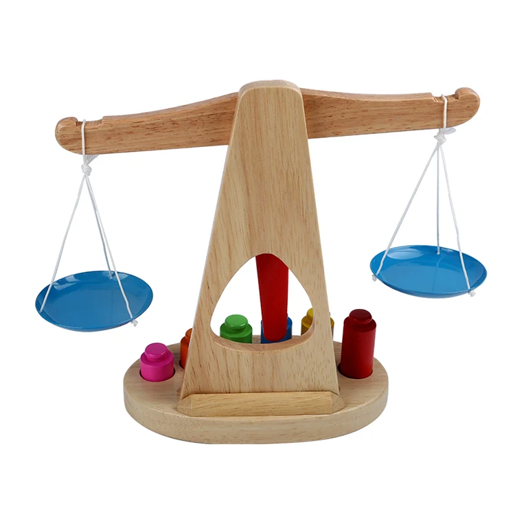 Amazon Лучшие продажи Монтессори Деревянный Баланс весы популярные дети вес когнитивные Обучающие пособия развивающие игрушки