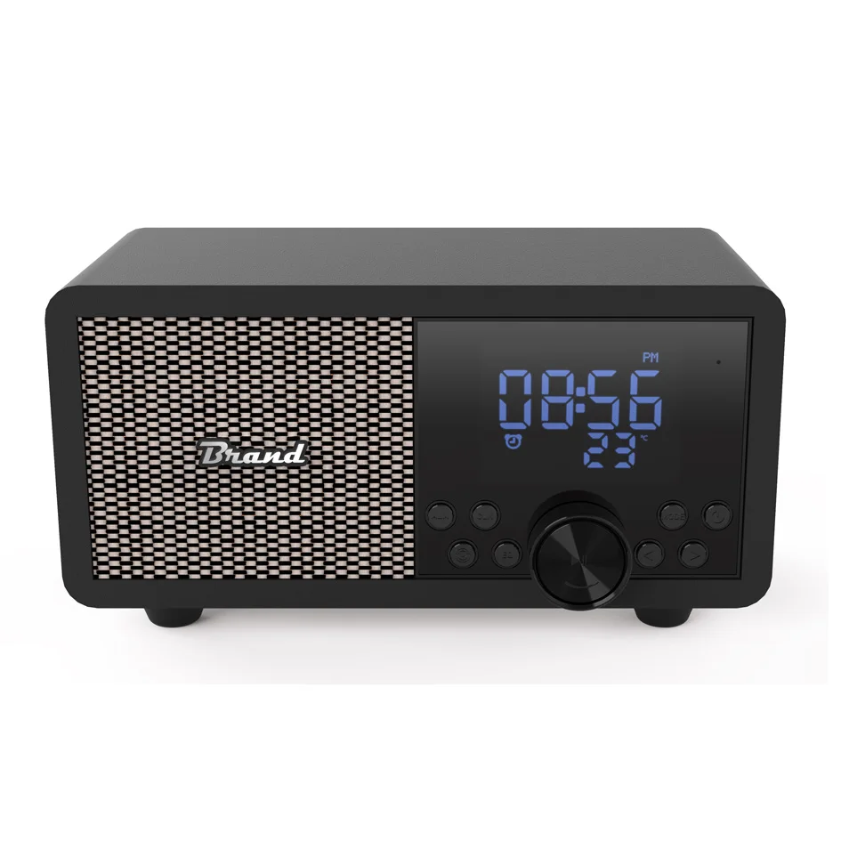 Прямая продажа с завода высококачественный звук портативный Ретро деревянный FM-Будильник беспроводной
