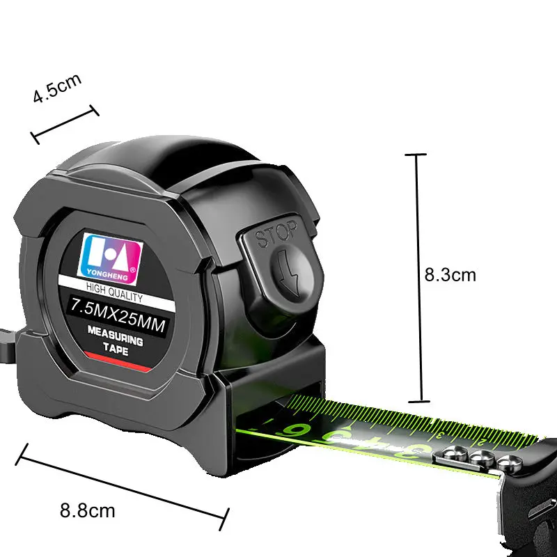 Customizable Black ABS Plastic Metric System Measuring Tape