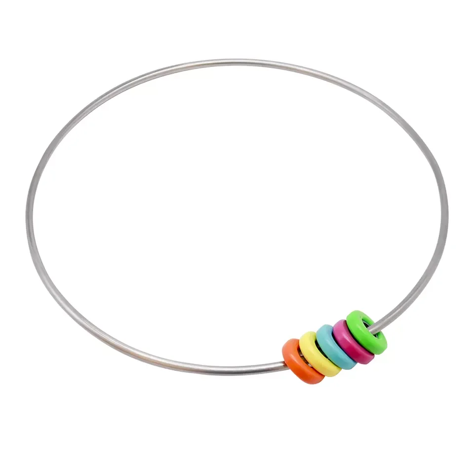Custom Logo Fidget Skill Toy Vibration and Soothing Sound Classic Wonder Ring Metal Gyro Rings Toy Fun Game Chatter Rings