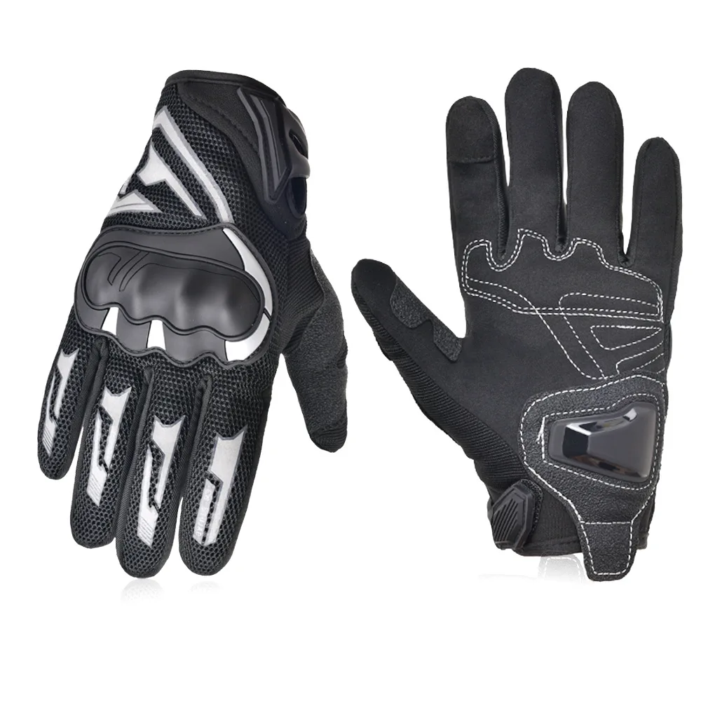 Motorcycle Riding Gloves with Touch Screen Windproof Drop-Proof PVC Material Long Finger Design for Outdoor Sports Off-Road Use