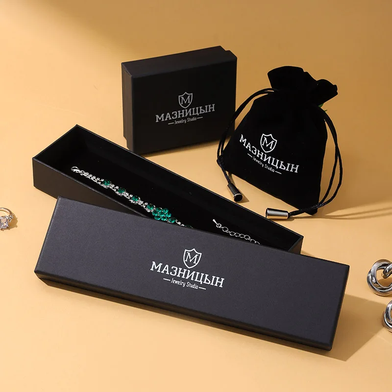 Wholesale Premium A1 Brand Black Lid Base Jewelry Box Set Velvet Double Stitching Drawstring Bag Custom Logo Packaging Ring details