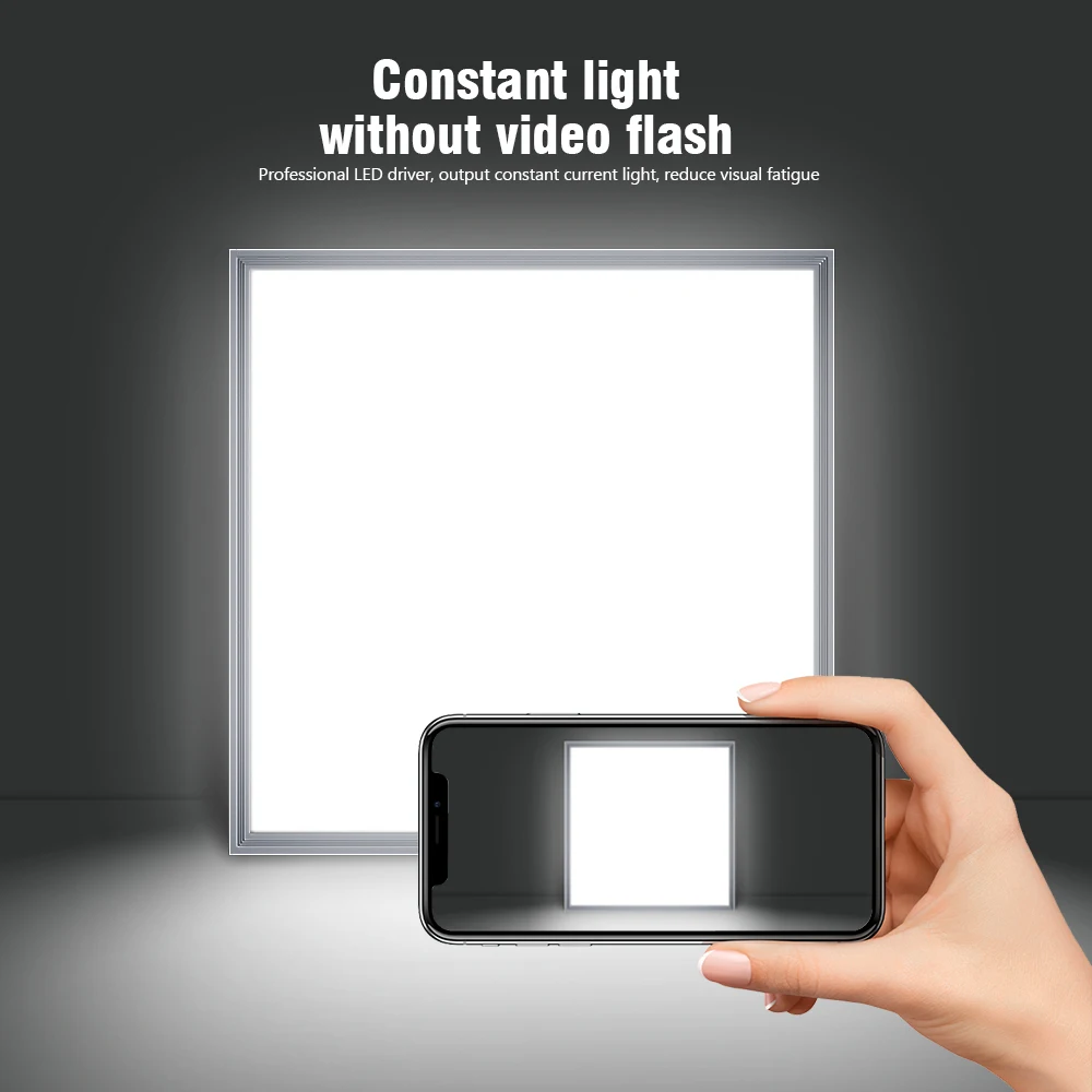 Indoor Lighting Recessed Ceiling Lamp Ip20 Pc Body Square Slim Led Smd2835 Panel Lights for Industrial Supermarket Office Hotel