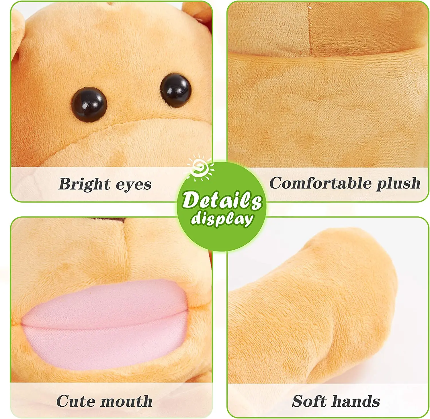 2025 Muppets Soft Handheld Puppy Dog Puppet Lovely Plush Toy for Kids Adults PP Cotton Bag Type Gift Developed Intelligence