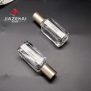 30ml Clear Flat Square Glass Empty Perfume Spray Bottle Cap Refillable Screw Neck with Pump Sealing Type