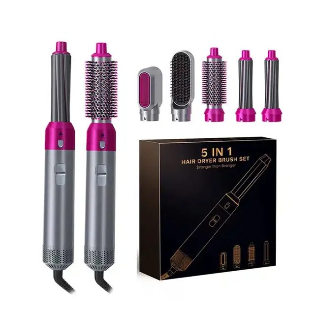 2024 New 5 In 1 Hair Styler 1000w Hair Dryer Brush Styling Toot Set Electric Straightener Curler Hot Air Brush Blow Dryer Sets