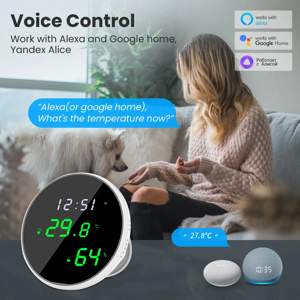 Tuya WiFi Temperature Humidity Sensor Smart Thermometer for Alexa