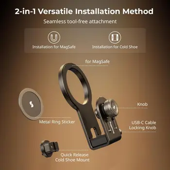 SMALLRIG SSD Holder 2-in-1 SSD Mount Bracket for MagSafe With Cold Shoe Cable Clamp 4779 detail image