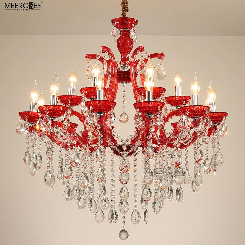 Meerosee Maria Theresa Chandelier Indoor Large Crystal Chandelier for Hotel Lobby Lights and Lighting home MD87225