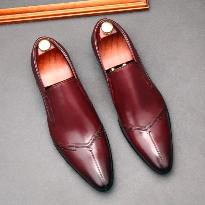 Men's Shoes British Pointed Toe Business Suits Men's Leather Covers ...