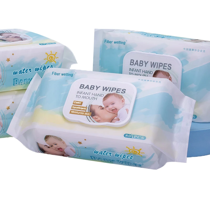 60 Pcs Unscented Baby Household Non-woven Cleaning Wipes Soft Cute Water Baby Wipes Wholesale