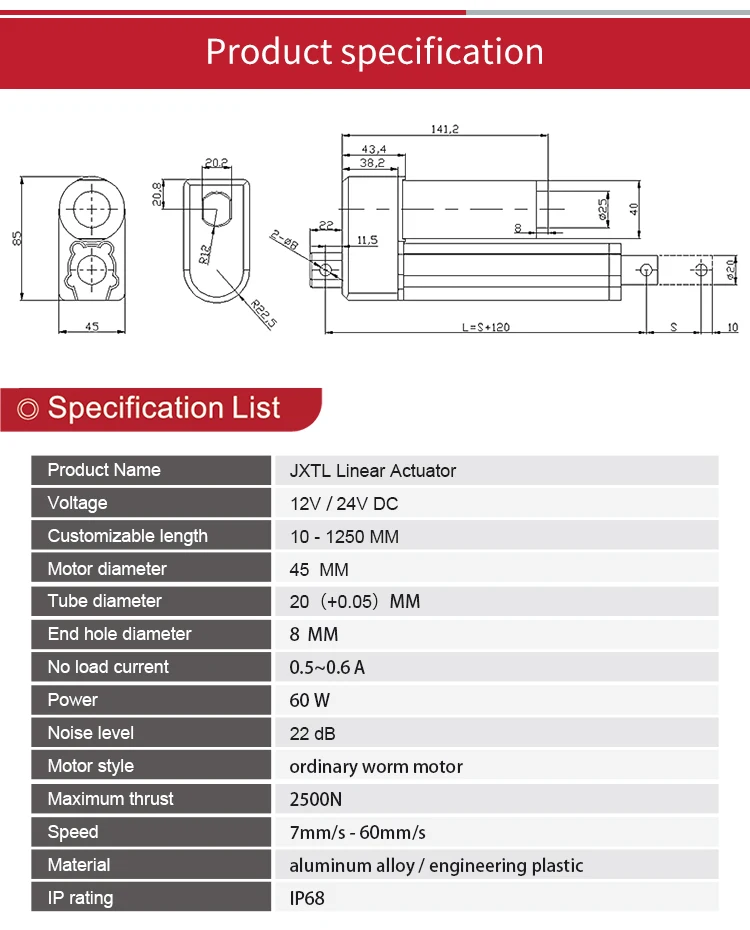 Updated Linear Actuators 24v With Ip68 Waterproof Ip Rating Buy