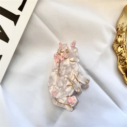 2022 INS Ацетатный полый дизайн собачьей шерсти коготь французский мультфильм Животные заколка для волос ацетатная собака в форме для женщин