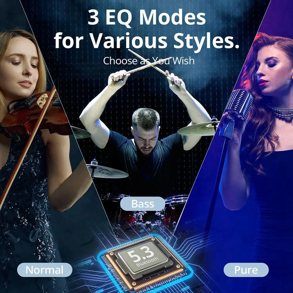 트론스마트 오닉스 퓨어 이어버드 하이브리드 듀얼 드라이버 TWS 이어폰 (블루투스 5.3, 원키 복구 기능, 32시간 재생, 3가지  EQ 모드)