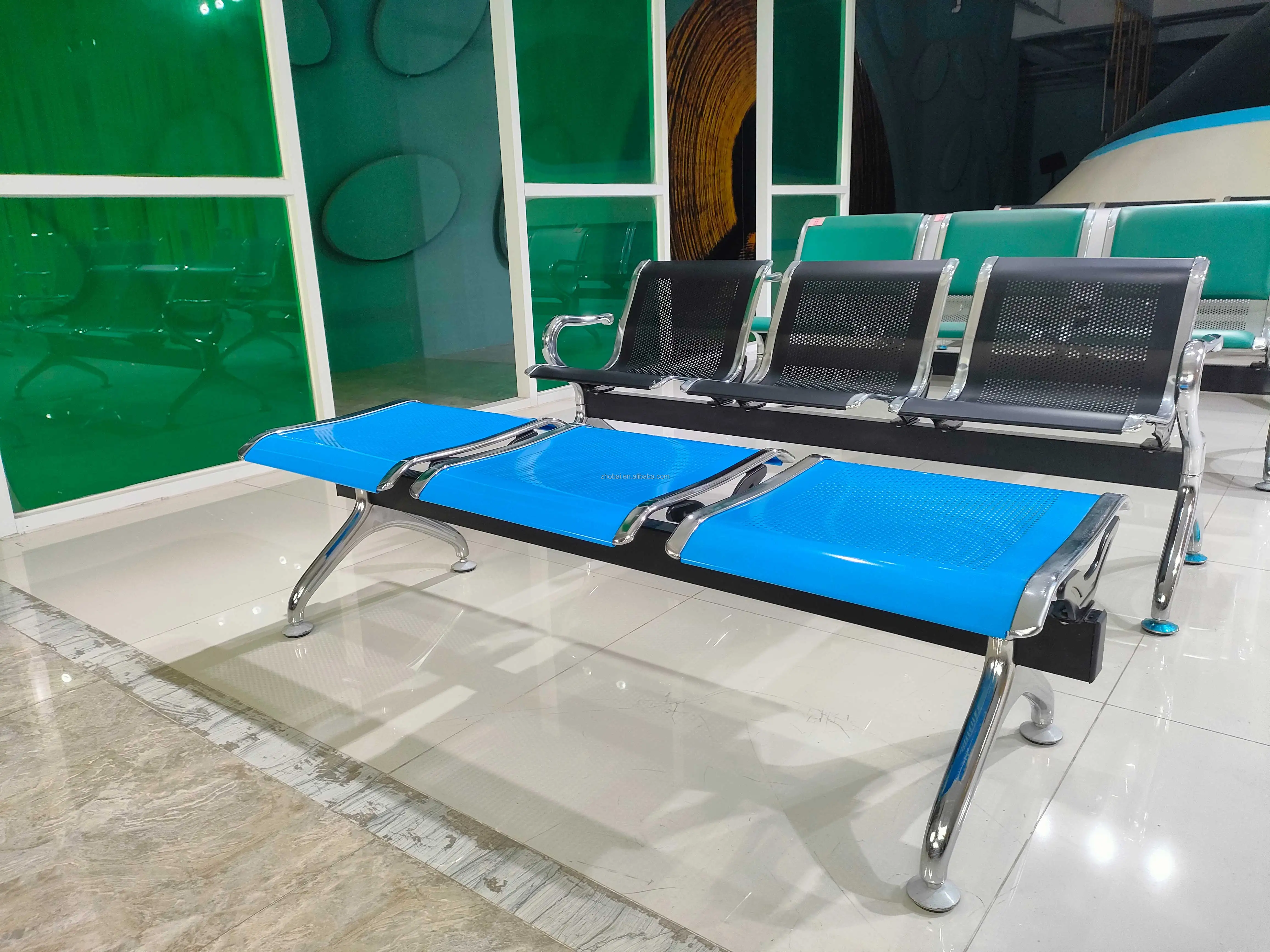 High Quality Customized 3 Seat Stainless Steel Infusion Chair for Hospitals Schools Gyms-Modern Design Indoor Waiting Room 4
