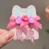 Ab glue rose red fishtail ear clips