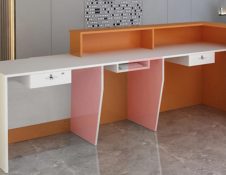 Wooden Modern Reception Desk Custom Reception Desk Counter Table for Restaurant