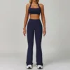 Cross Bra + Flared Pants (Navy)
