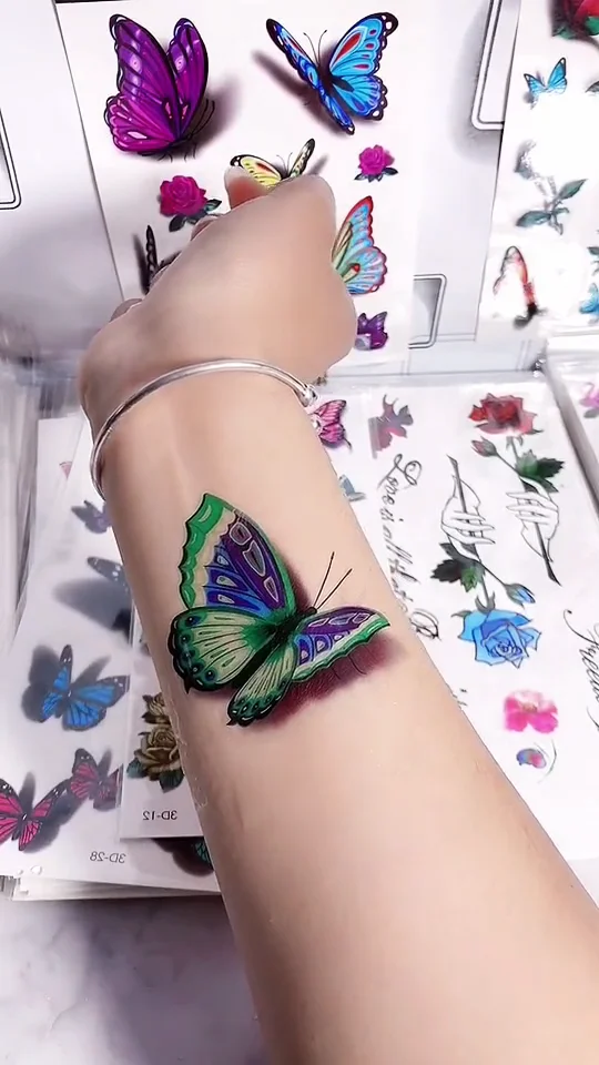 halen Vooraf Toegangsprijs 3d Stickers Tattoo Vlinders En Bloemen Tijdelijke - Buy Sticker Tattoo,Beauty  Tattoo Sticker,Bloem Tattoo Sticker Product on Alibaba.com