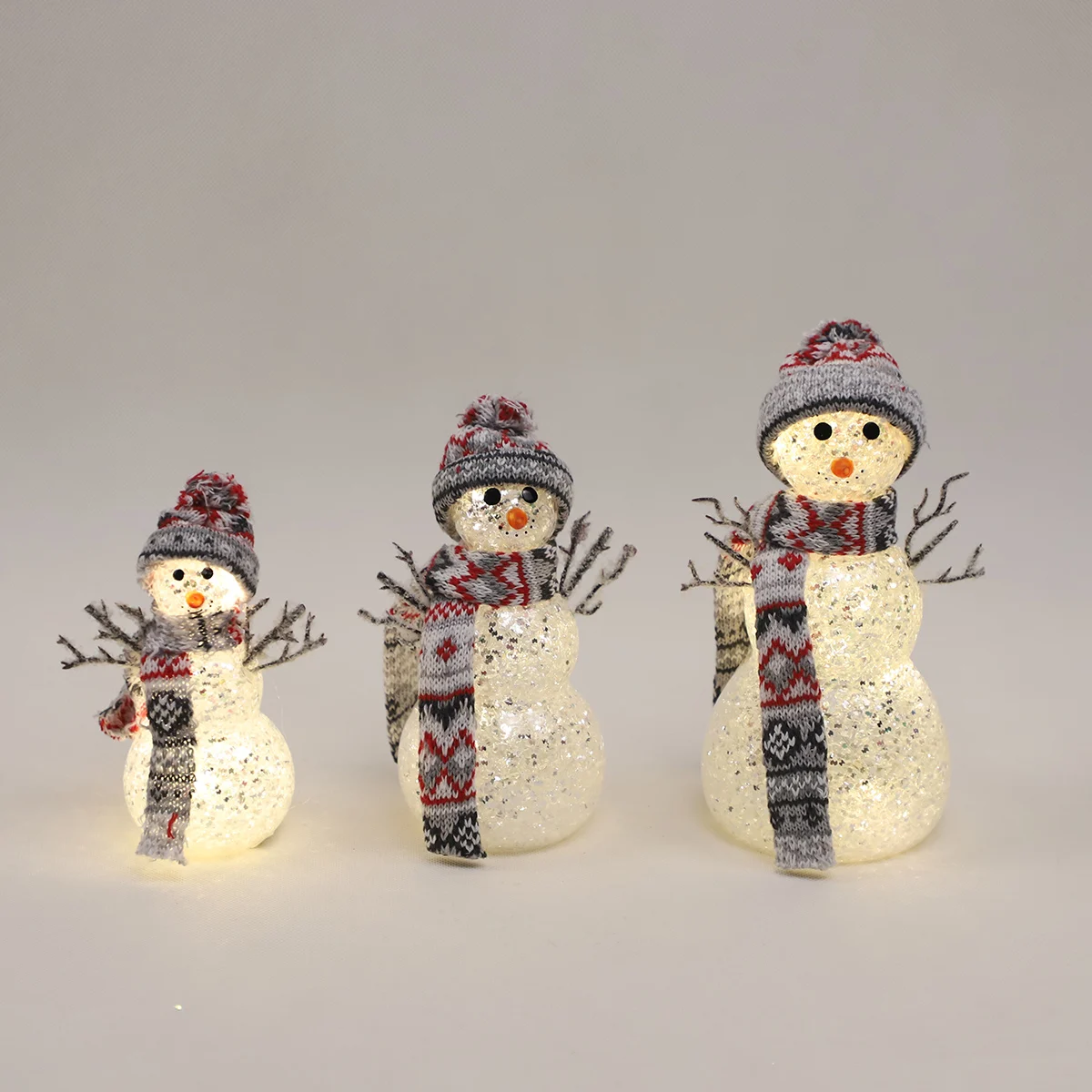 christmas white ornaments glass snowman with light christmas custom decorations