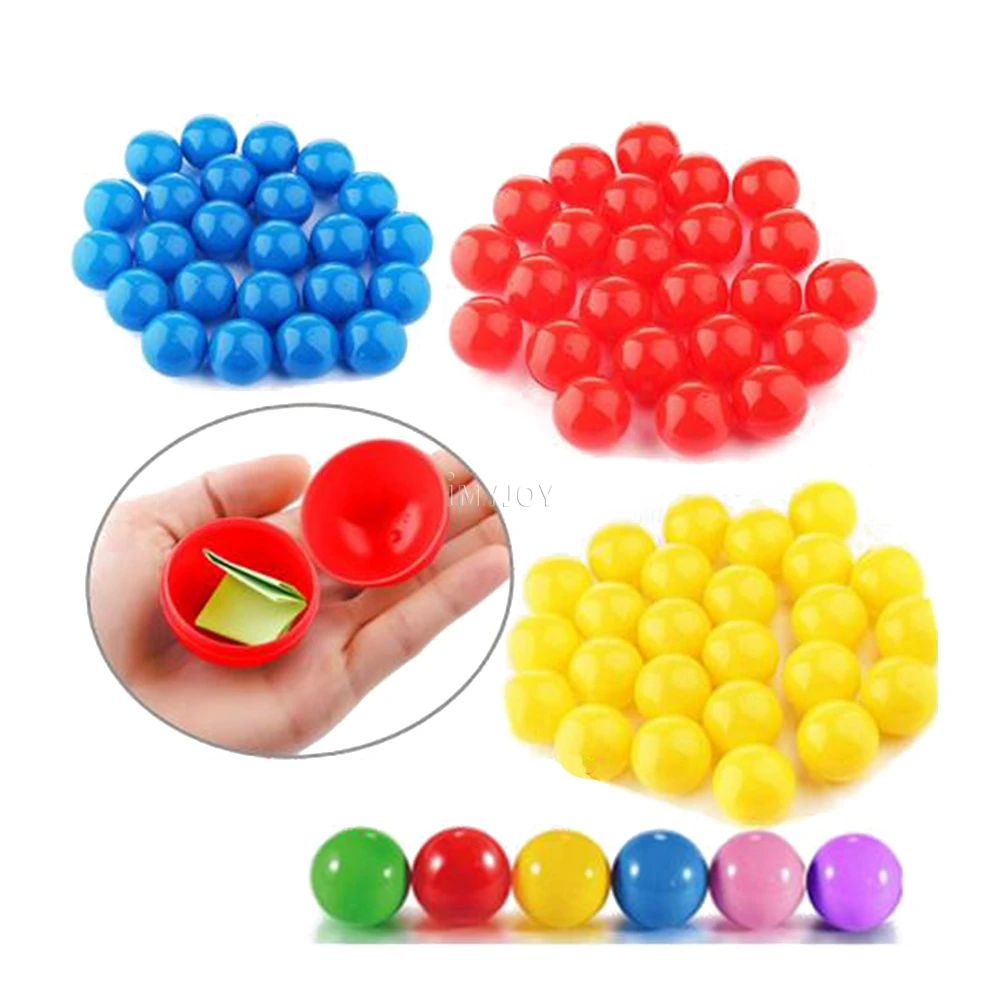 Лидер продаж, гладкий цветной пластиковый шарик в виде капсулы, открывающийся пластиковый лотерейный шар