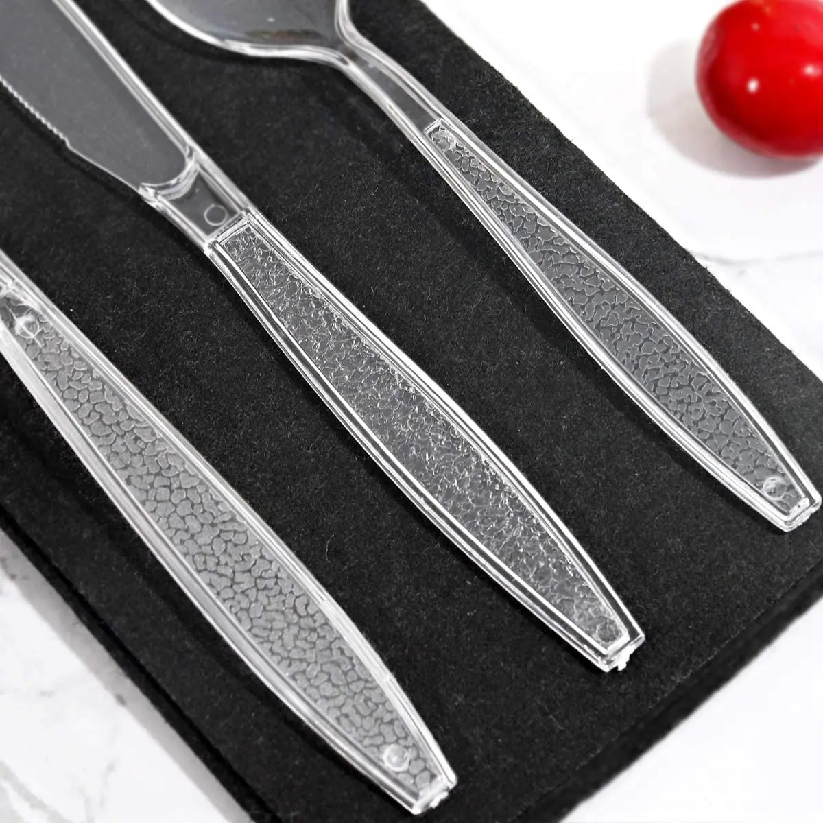 Healthy Plastic Clear White Black Heavyduty Disposable Plastic Fork