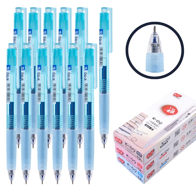 Zhixin K-09 School Office Supplies Click Gel Pen Fine Point Pens for  Student Back to School