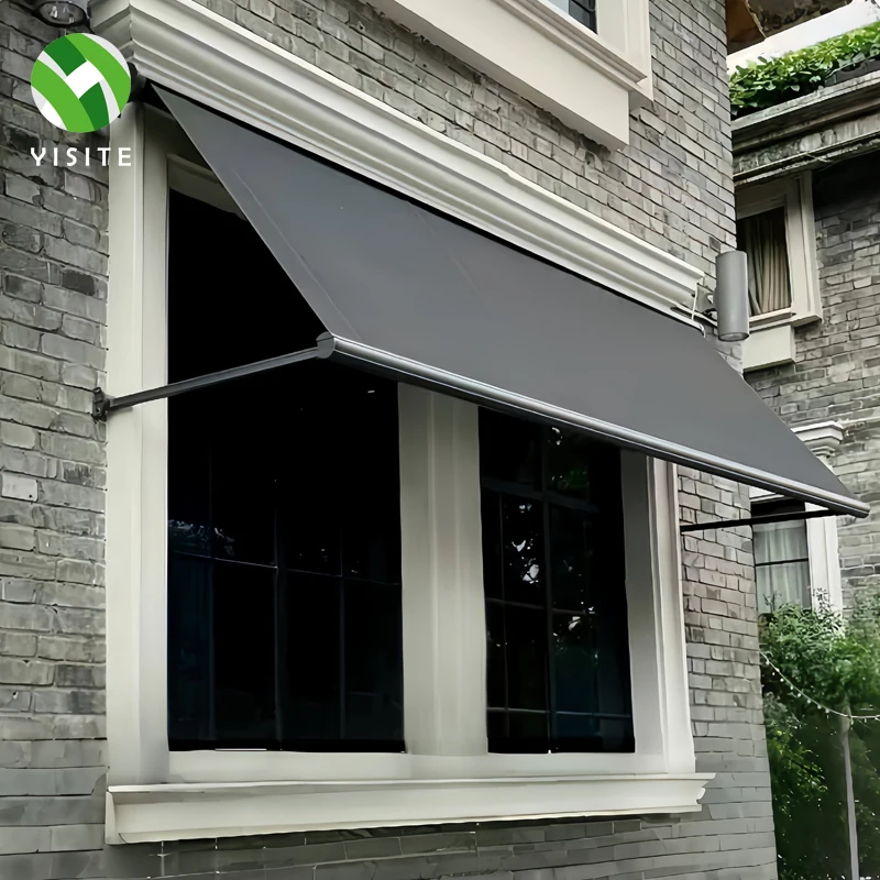 Manual Retractable Sliding Awning Sunshade Balcony Outdoor PVC Aluminum Manufactured Retractable Outdoor
