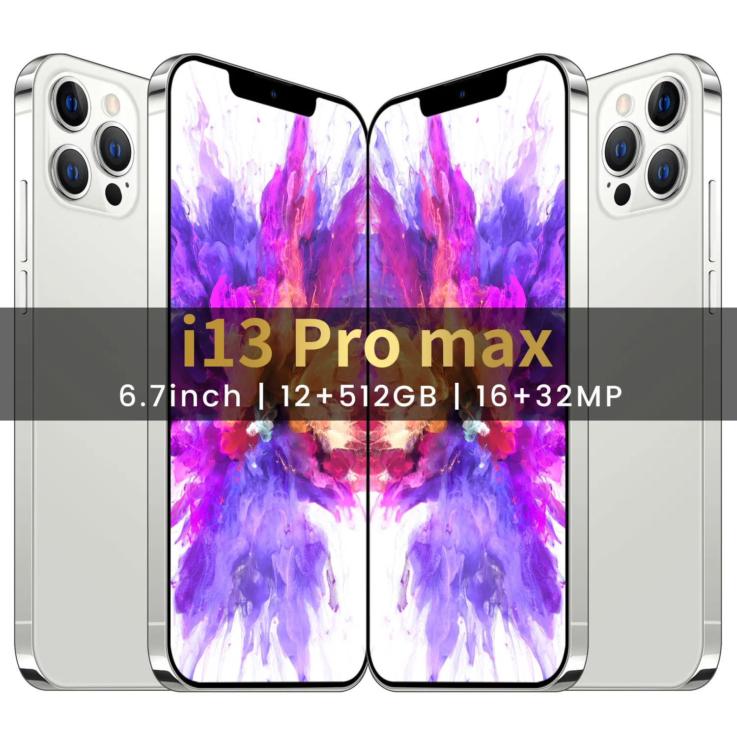 Новое поступление мобильный телефон PHONE13 PRO 12 Гб + 512 ГБ 6,7 дюймовый полный дисплей Android 10,0 мобильный телефон I13 PRO MAX сотовый телефон смартфон