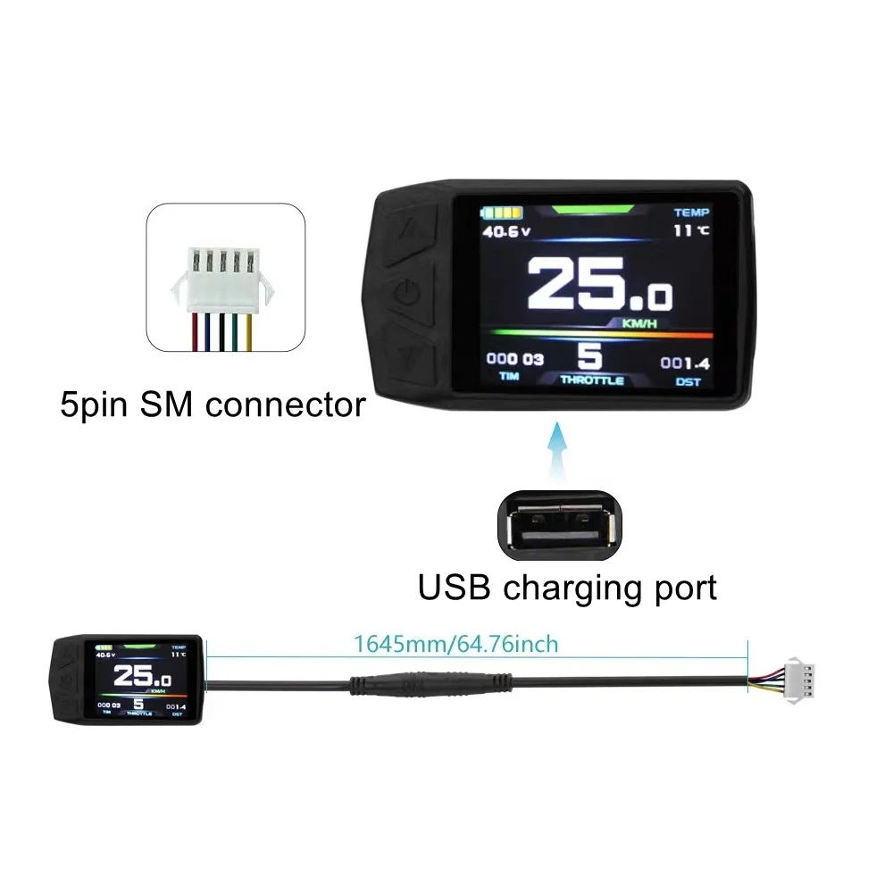 S830 24 V 36 V 48 V Display a Cristalli Liquidi per Elettrico Ebike Pannello Contatore Universale con Parti di Ciclismo USB, STAND