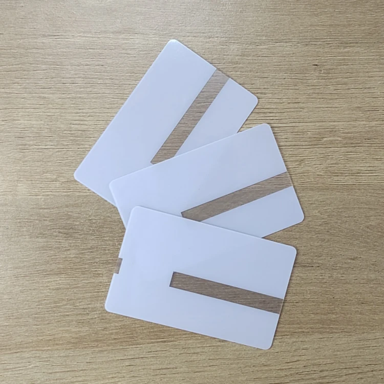 High Quality Custom PVC Plastic Transparent White ID Card With Clear Strip