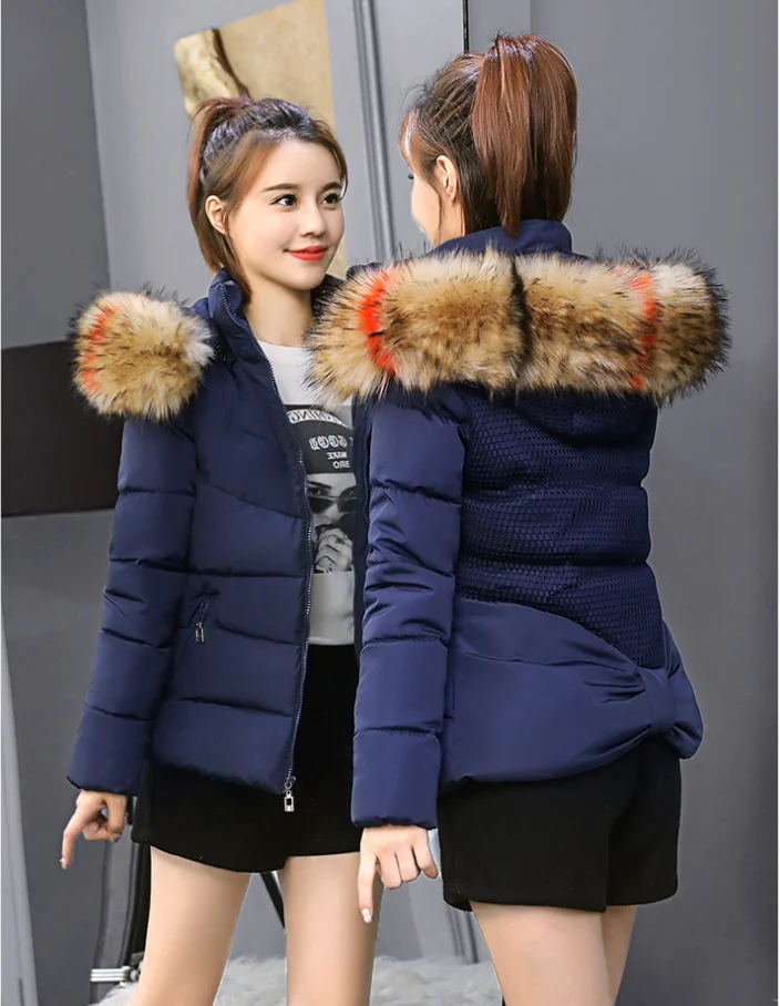 2020 New Slim Hooded Jacket Korean Style Fur Collar Plus Size ...