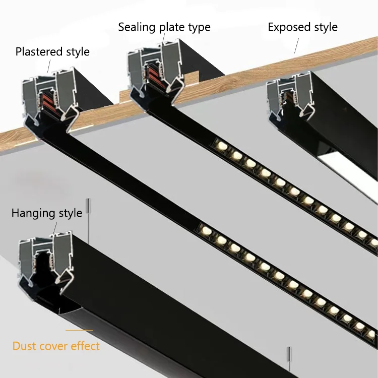 linear track rail system led magnetic track light for home lighting design-3