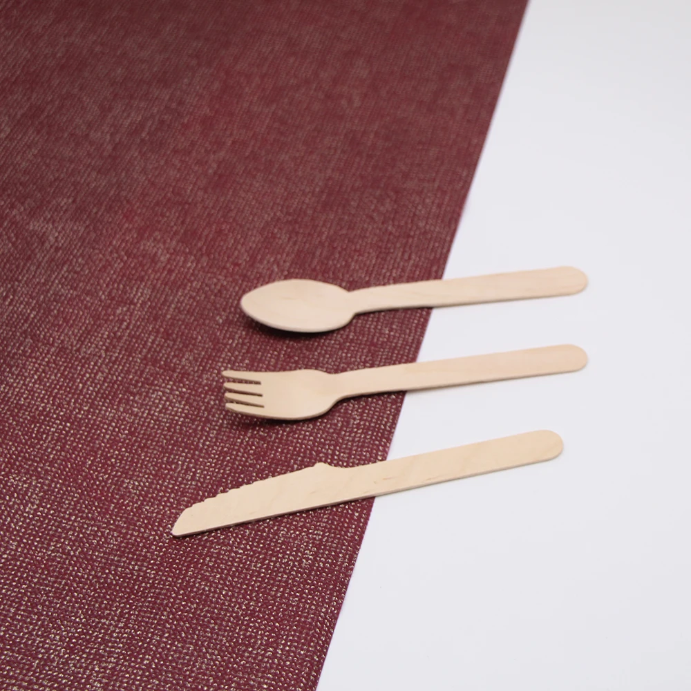 
Flatware Sets Eco Friendly Whigh Quality Biodegradable Wooden 100% Birch Wood Exporting Customized Disposable Wooden Cutlery 
