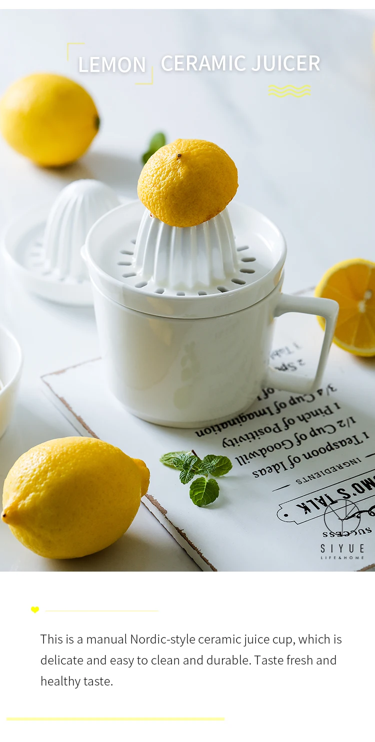 Portable Ceramics Manual Juicer Hand Lemon Orange Juice Press Squeezer